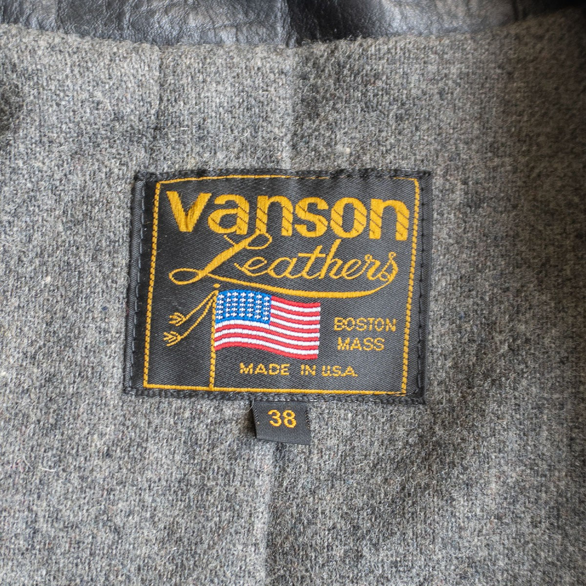 VANSON Remington Leather Coat Size 38