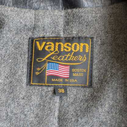 VANSON Remington Leather Coat Size 38
