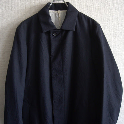 Bergfabel Wool Linen Balmacaan Coat Black Size 48