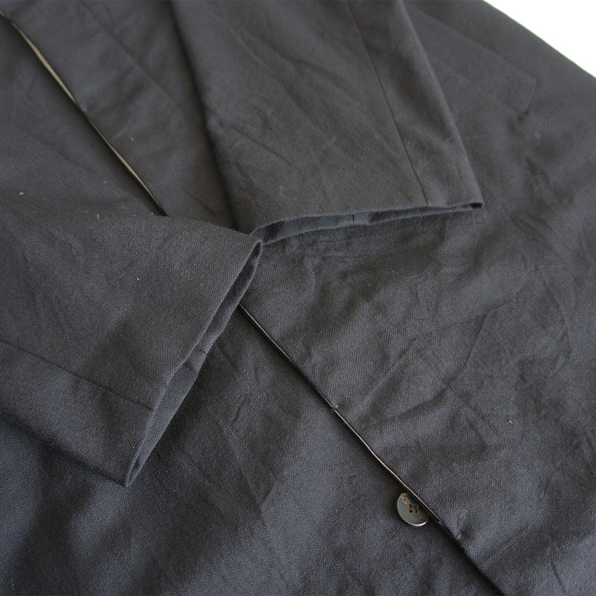 Bergfabel Wool Linen Balmacaan Coat Black Size 48