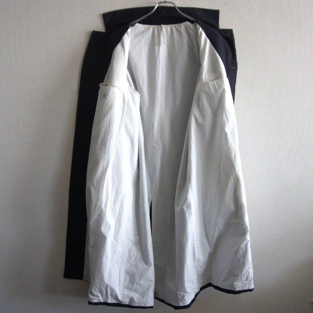 Bergfabel Wool Linen Balmacaan Coat Black Size 48