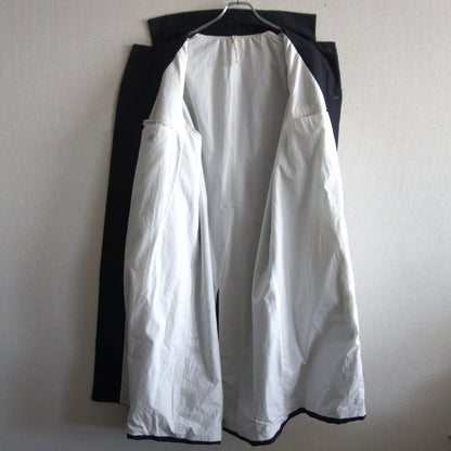 Bergfabel Wool Linen Balmacaan Coat Black Size 48