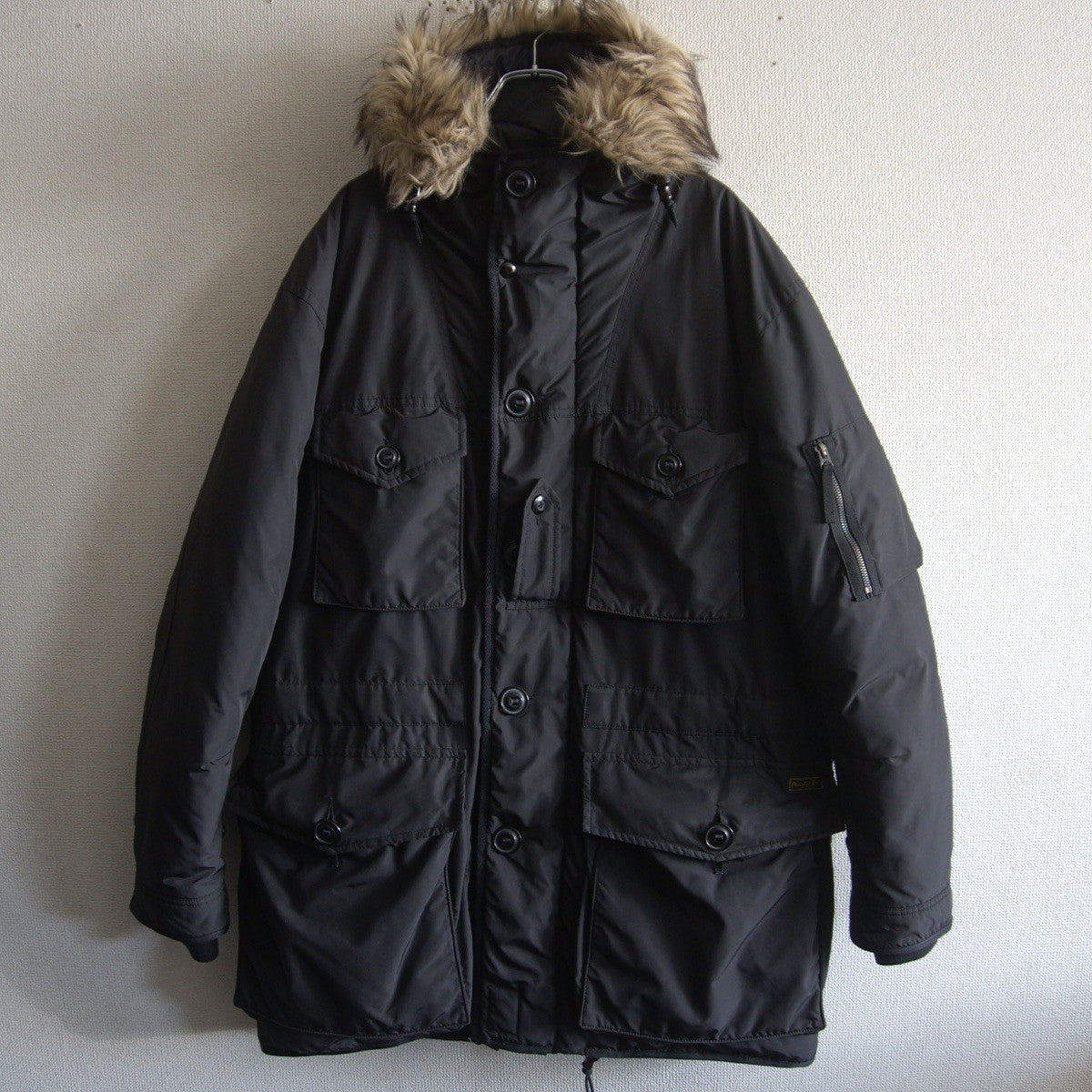 POLO RALPH LAUREN Black Down Jacket with Detachable Size L