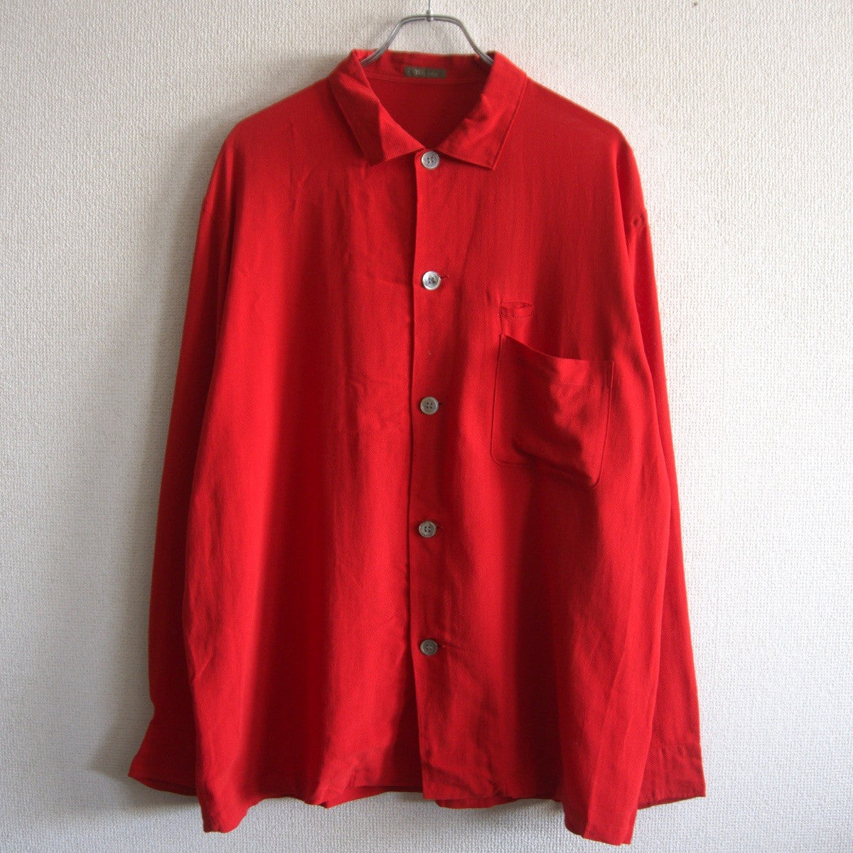 Y's for Men Oversize Rayon Cotton Shirt Red Size XL