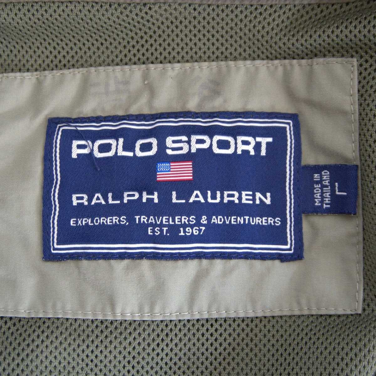 POLO SPORT 90s Nylon Jacket Ventilation Khaki Size L