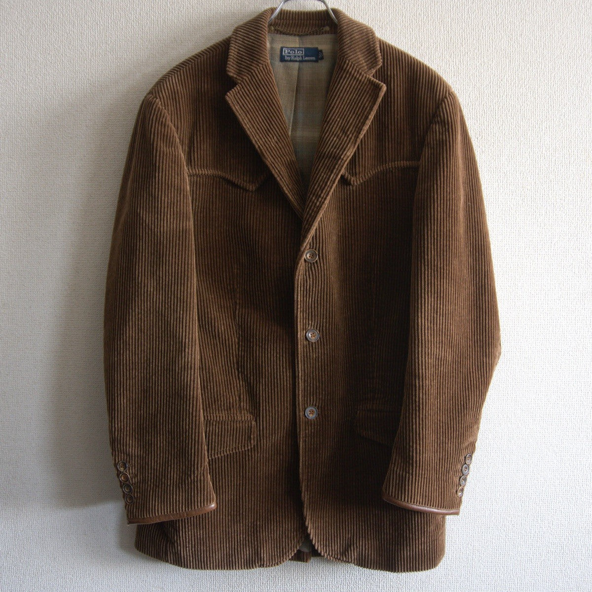 POLO RALPH LAUREN Leather Trim Wide Wale Corduroy Size L