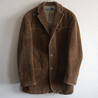 POLO RALPH LAUREN Leather Trim Wide Wale Corduroy Size L