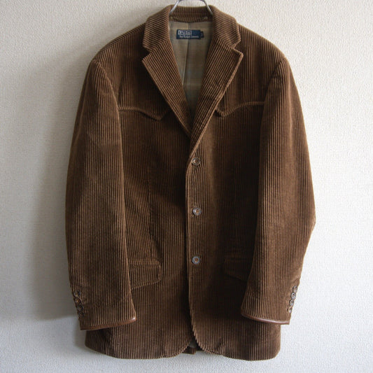 POLO RALPH LAUREN Leather Trim Wide Wale Corduroy Size L