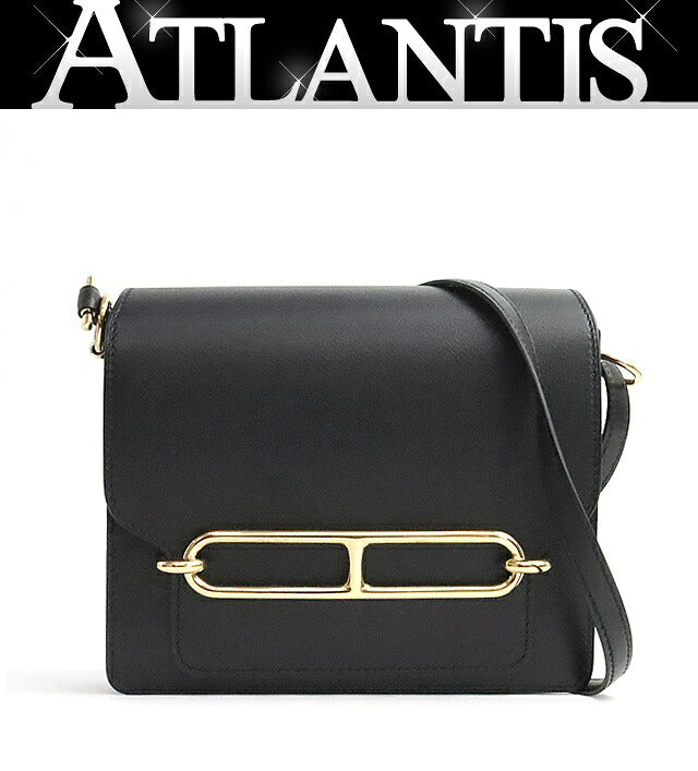 HERMES Sac Roulis Mini Evercolor Bag Black Size ONE SIZE