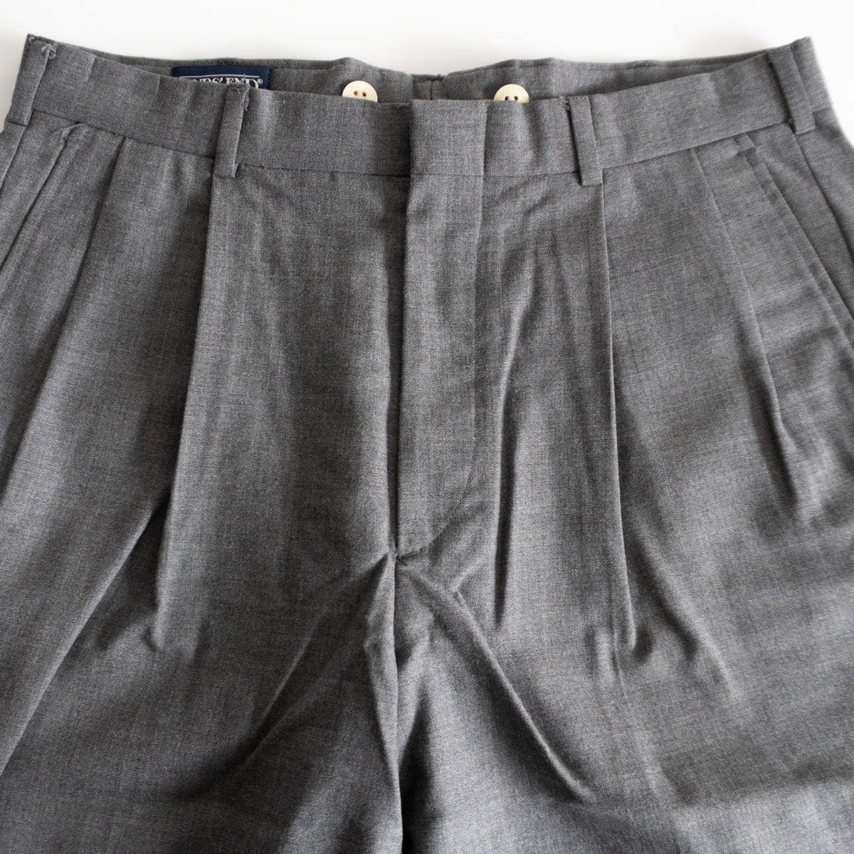 Lands' End Double-pleated trousers Pants Gray Size 33