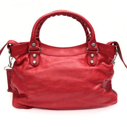BALENCIAGA The Giant Town Leather Bag Red Size ONE SIZE