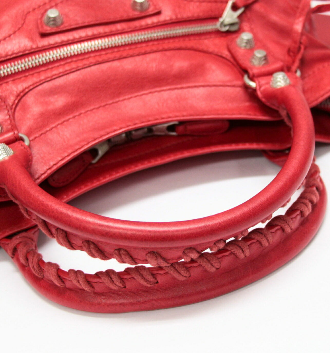 BALENCIAGA The Giant Town Leather Bag Red Size ONE SIZE