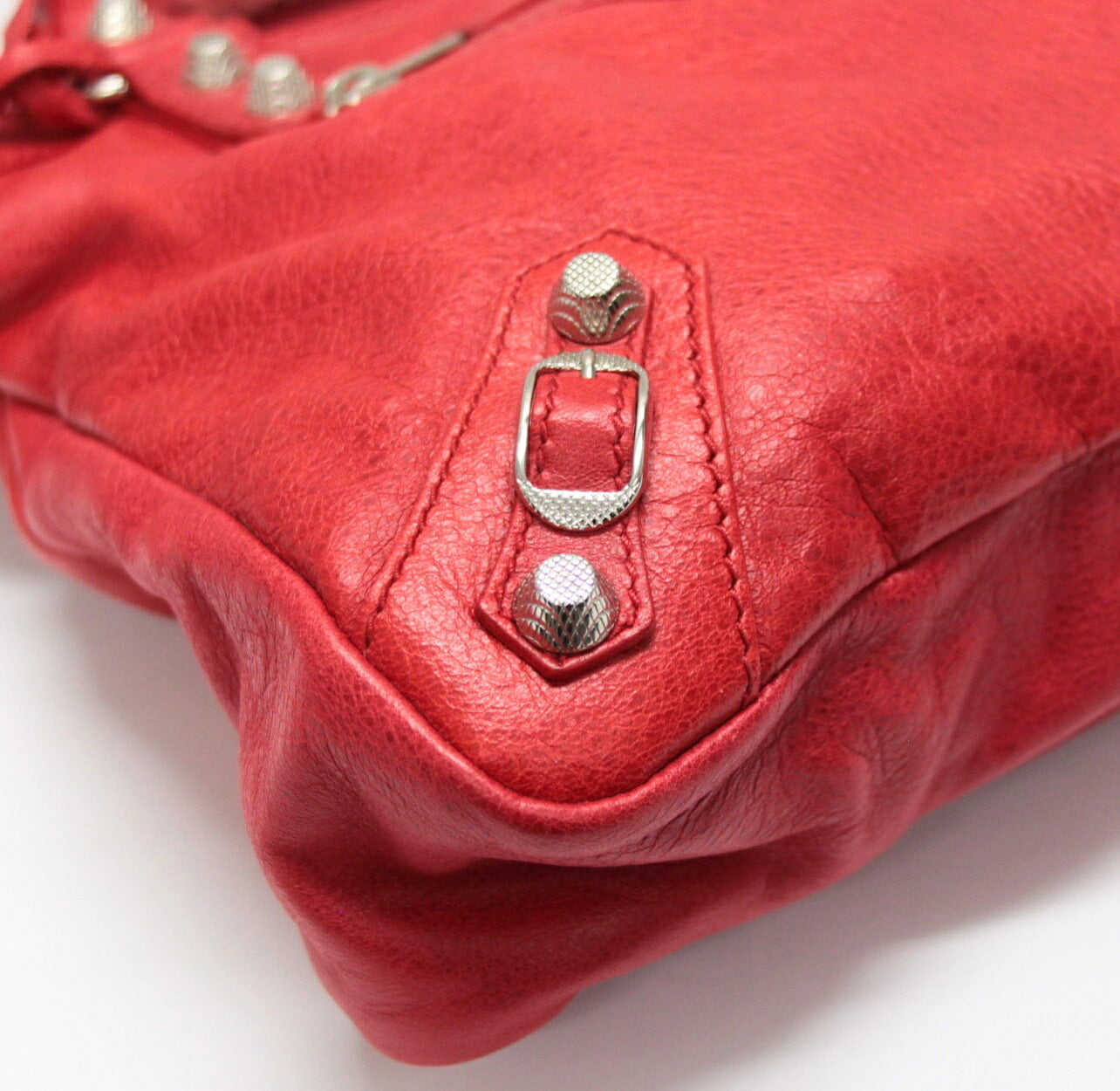 BALENCIAGA The Giant Town Leather Bag Red Size ONE SIZE