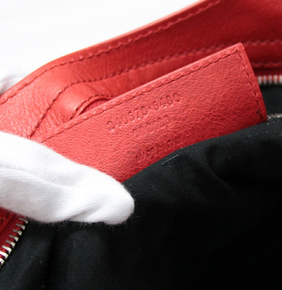 BALENCIAGA The Giant Town Leather Bag Red Size ONE SIZE