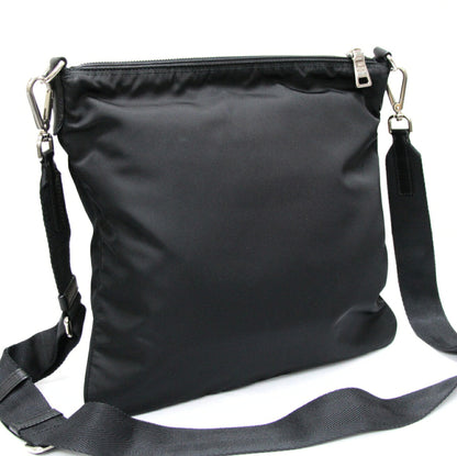 PRADA Triangle Logo Nylon Flat Bag Black Size ONE SIZE