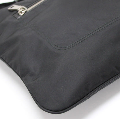 PRADA Triangle Logo Nylon Flat Bag Black Size ONE SIZE