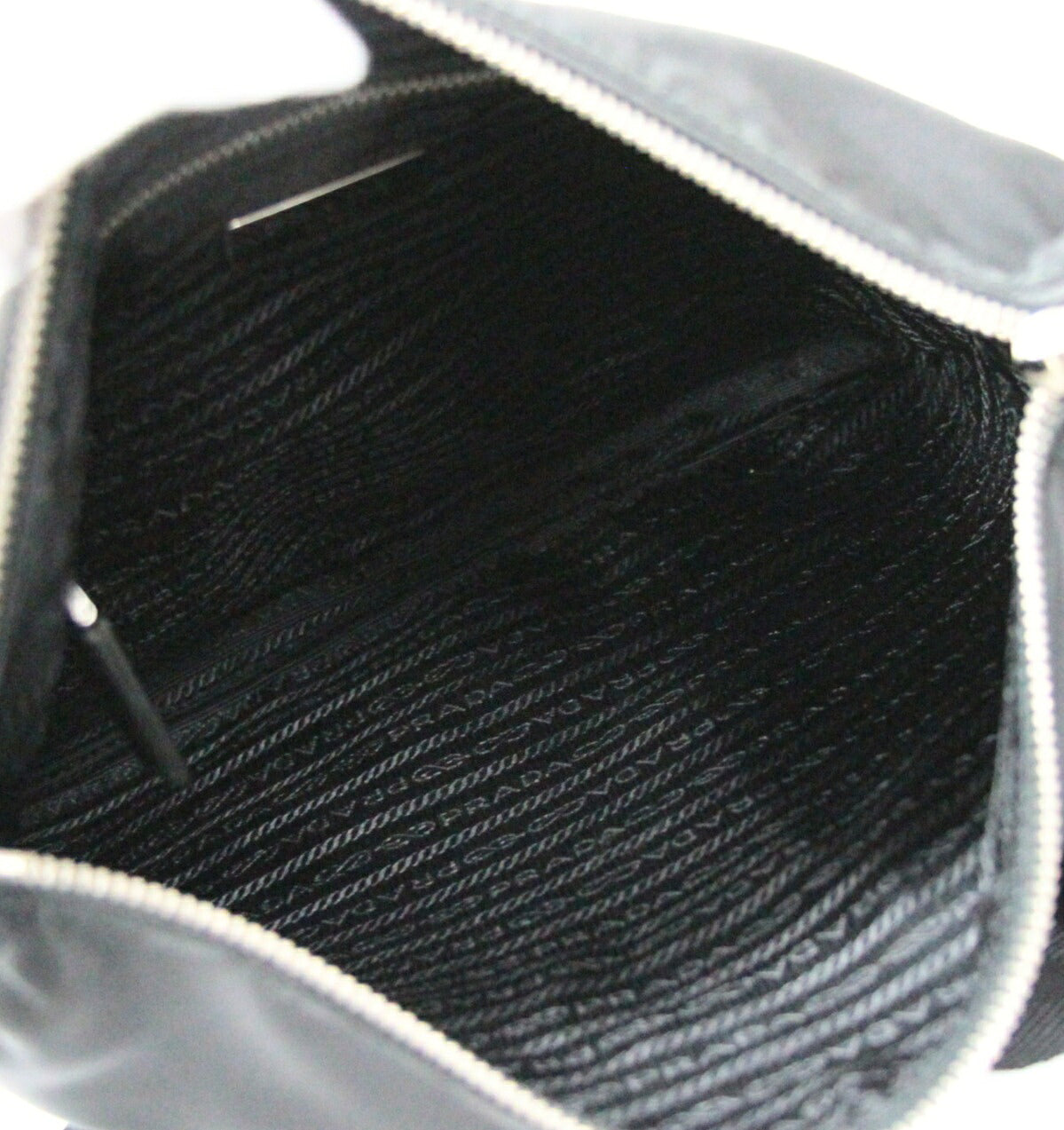 PRADA Triangle Logo Nylon Flat Bag Black Size ONE SIZE