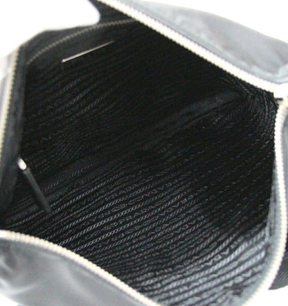 PRADA Triangle Logo Nylon Flat Bag Black Size ONE SIZE