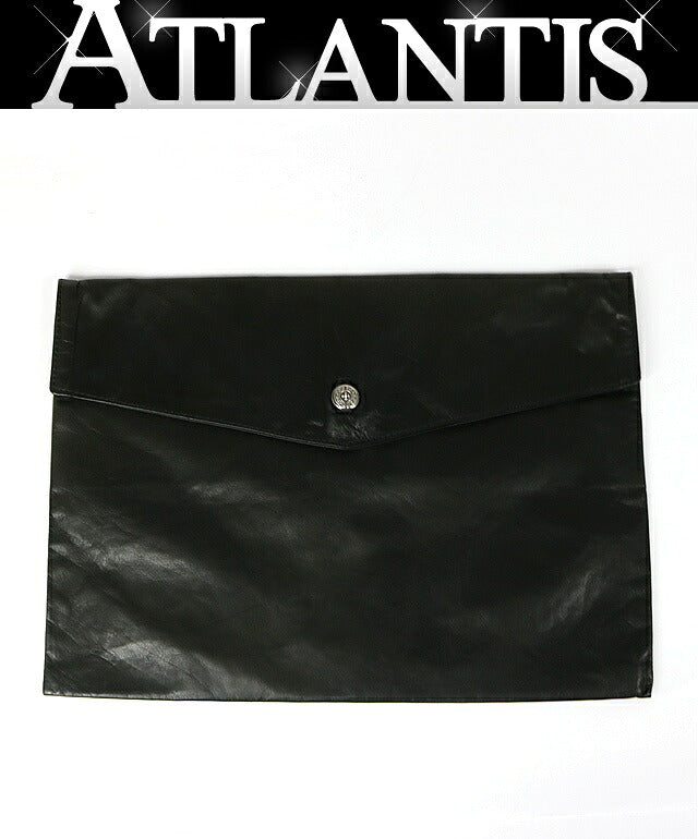 CHROME HEARTS Black Horseshoe Button Leather Size ONE SIZE