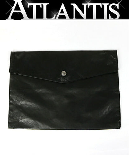 CHROME HEARTS Black Horseshoe Button Leather Size ONE SIZE