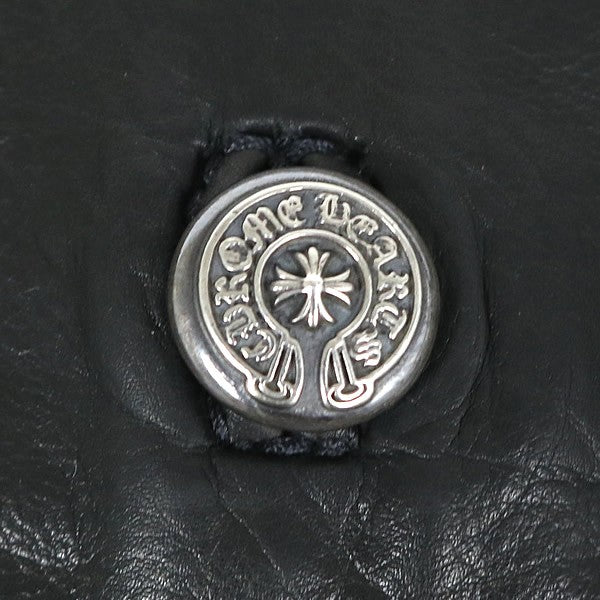 CHROME HEARTS Black Horseshoe Button Leather Size ONE SIZE
