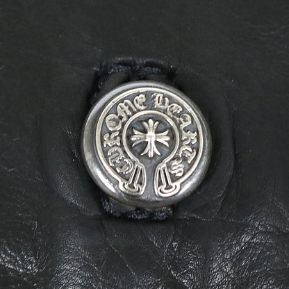 CHROME HEARTS Black Horseshoe Button Leather Size ONE SIZE