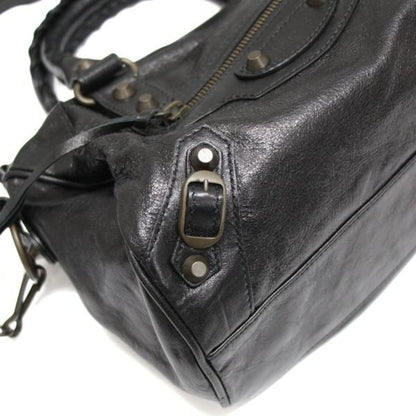 BALENCIAGA The Drum Leather 2-Way Bag Black Size ONE SIZE