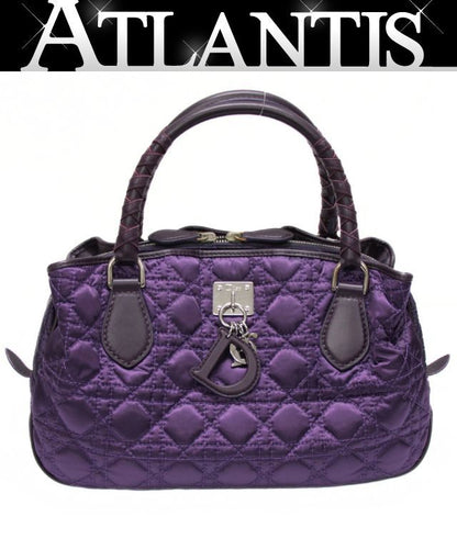 Christian Dior Cannage Nylon Purple SHW Handbag Size ONE SIZE