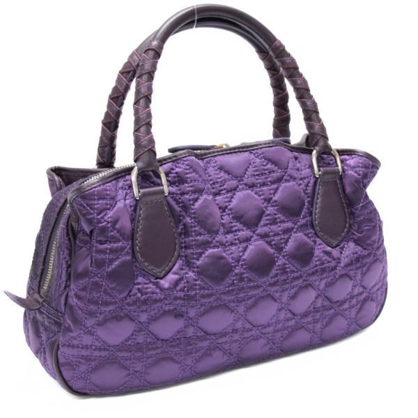 Christian Dior Cannage Nylon Purple SHW Handbag Size ONE SIZE