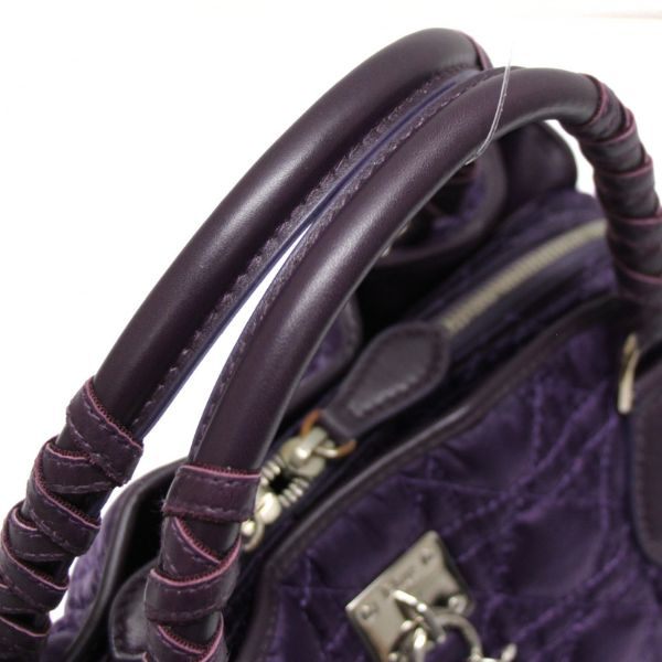 Christian Dior Cannage Nylon Purple SHW Handbag Size ONE SIZE