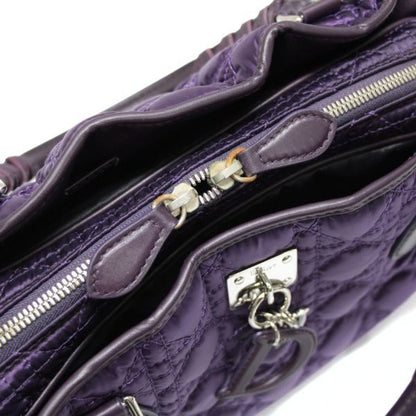 Christian Dior Cannage Nylon Purple SHW Handbag Size ONE SIZE