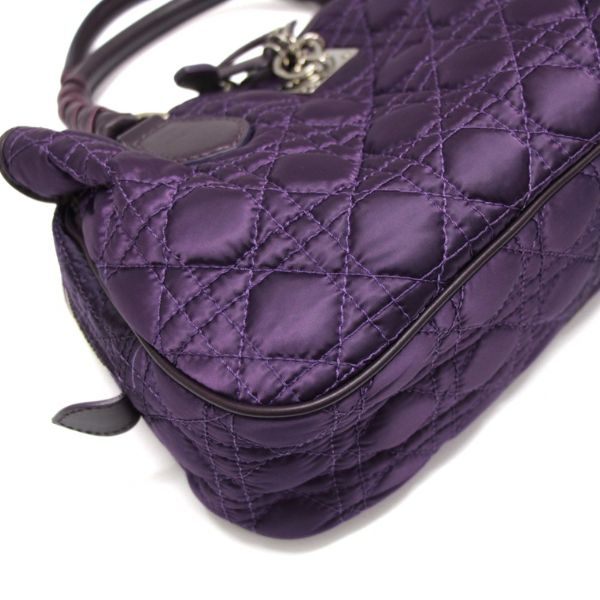 Christian Dior Cannage Nylon Purple SHW Handbag Size ONE SIZE