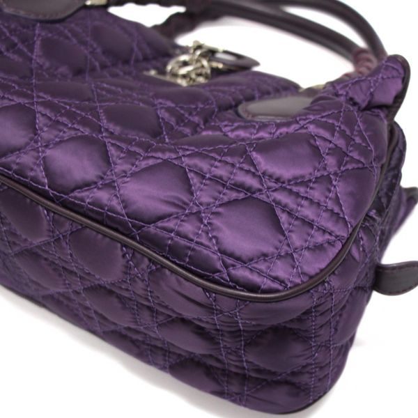 Christian Dior Cannage Nylon Purple SHW Handbag Size ONE SIZE