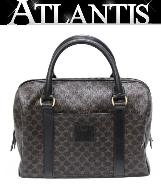 CELINE Vintage Macadam PVC Leather Boston Bag Size ONE SIZE