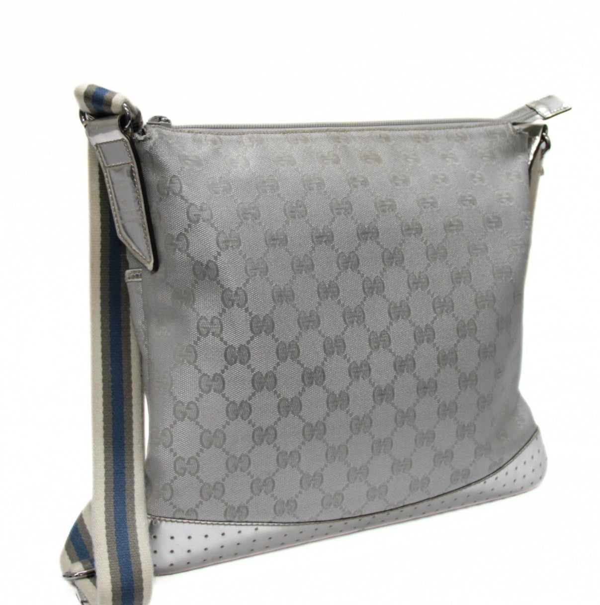 GUCCI GG Canvas Shoulder Bag Silver Size ONE SIZE