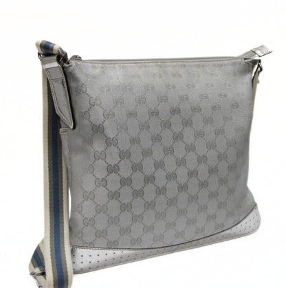 GUCCI GG Canvas Shoulder Bag Silver Size ONE SIZE