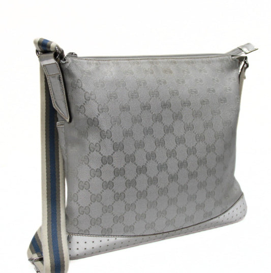GUCCI GG Canvas Shoulder Bag Silver Size ONE SIZE