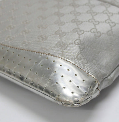 GUCCI GG Canvas Shoulder Bag Silver Size ONE SIZE