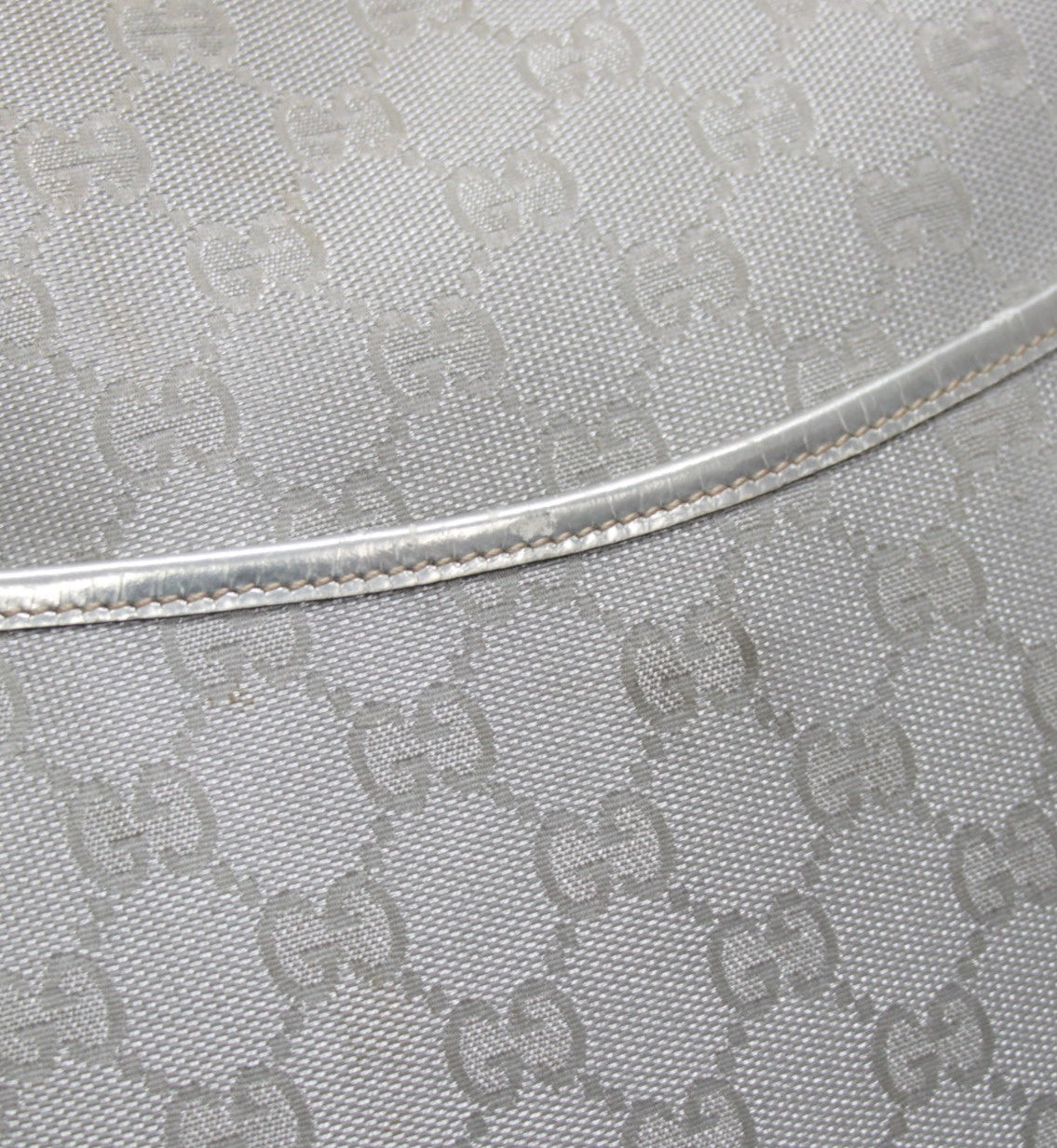 GUCCI GG Canvas Shoulder Bag Silver Size ONE SIZE