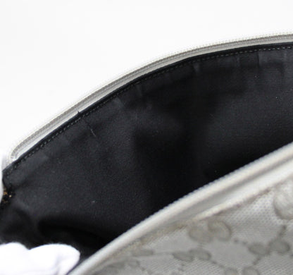 GUCCI GG Canvas Shoulder Bag Silver Size ONE SIZE