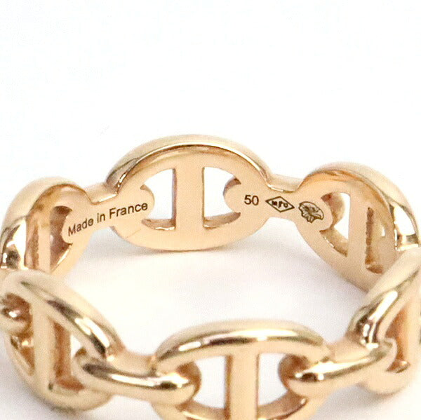 HERMES Enchainee Ring PM K18 Pink Gold Ring Size 50
