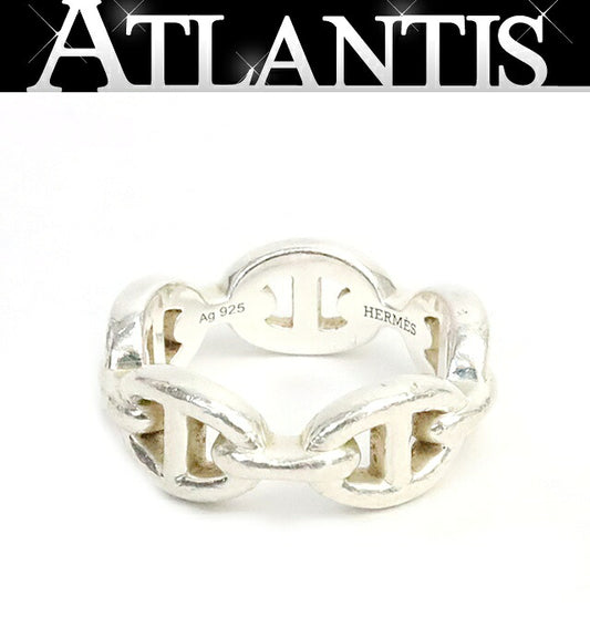HERMES Chaine d'Ancre Enchainee PM Silver Ring Size US 6