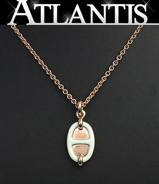 HERMES Mini Maillon PM Rose Steel Necklace Size ONE SIZE