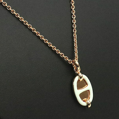 HERMES Mini Maillon PM Rose Steel Necklace Size ONE SIZE