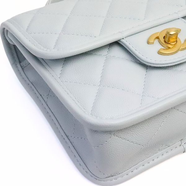CHANEL 25A Matelassé Top Handle Light Gray Bag Size ONE SIZE