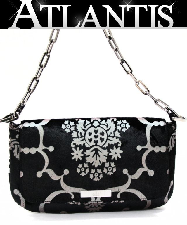 GUCCI Vintage 1997 Chain Shoulder Bag Black Size ONE SIZE
