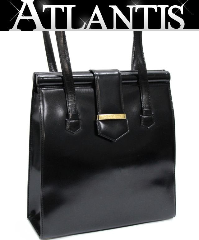 YVES SAINT LAURENT Vintage Leather Bag Black Size ONE SIZE