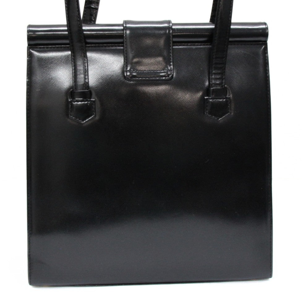 YVES SAINT LAURENT Vintage Leather Bag Black Size ONE SIZE