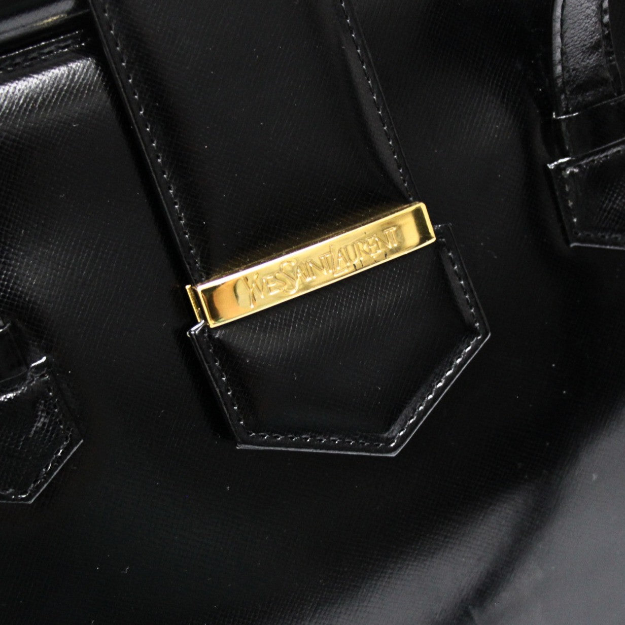 YVES SAINT LAURENT Vintage Leather Bag Black Size ONE SIZE
