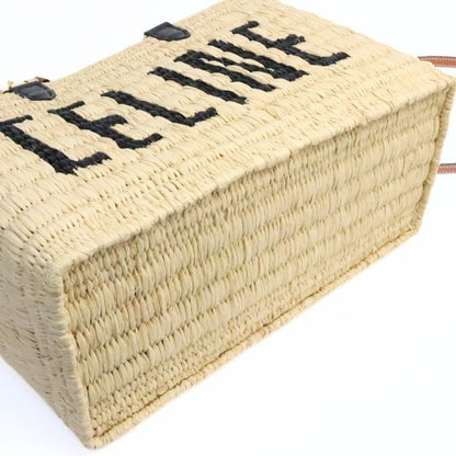 CELINE Panier 2-Way Raffia & Bag Beige Size ONE SIZE